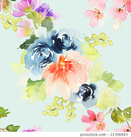 Seamless pattern with flowers watercolor Seamless pattern with flowers watercolor 22306665