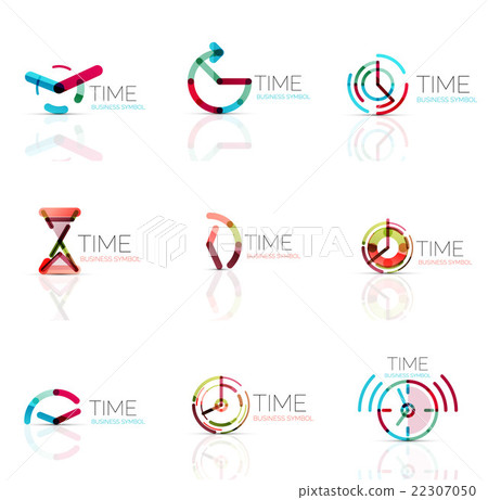Geometric clock and time icon set Geometric clock and time icon set 22307050