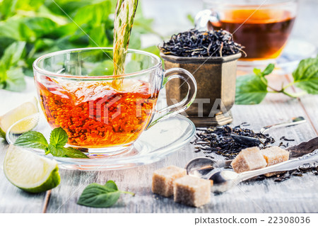 Tea. Mint Tea. Herbal tea. Mint leaf. Mint leaves. 22308036