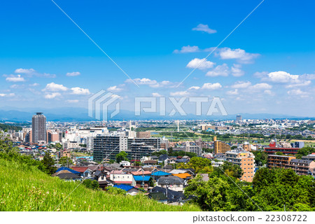 Blue sky and residential area 22308722