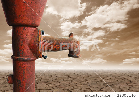 Hand water pump with dry earth concept 22309116