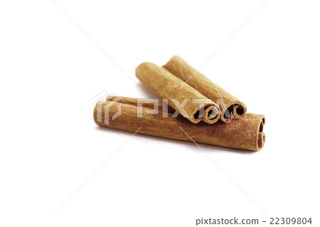 Medicated plants health food · cinnamon stick diagonal cut · white back lateral position 22309804