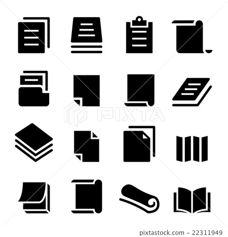 Paper icon set - Stock Illustration [22311949] - PIXTA