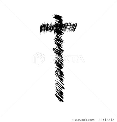 Christian cross grunge vector religion symbol 22312812