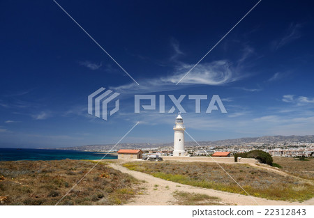 Panorama of old lighthouse near New Paphos ,Cyprus 22312843