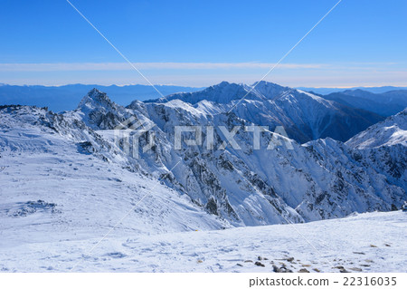 Central Alps ridgeline in winter Central Alps ridgeline in winter 22316035