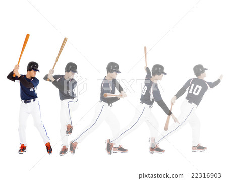 Baseball player from ready to hitting ball Baseball player from ready to hitting ball 22316903