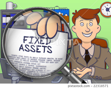 Fixed Assets through Magnifier. Doodle Concept. 22318571