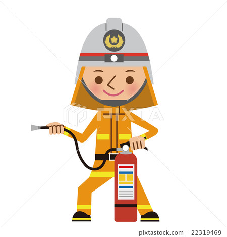 消防員使用滅火器（防火服） 22319469