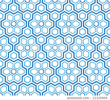 Blue winter pattern hexagonal snowflakes 22320404