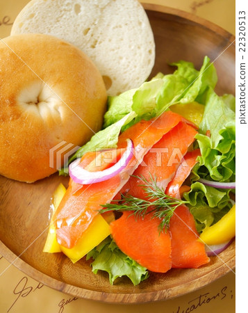 Bagel Runch Plate Background Tea (High Angle) Bagel Runch Plate Background Tea (High Angle) 22320513