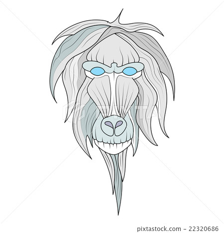 Monkey ghost Head of the monkey in shades of gray Monkey ghost Head of the monkey in shades of gray 22320686