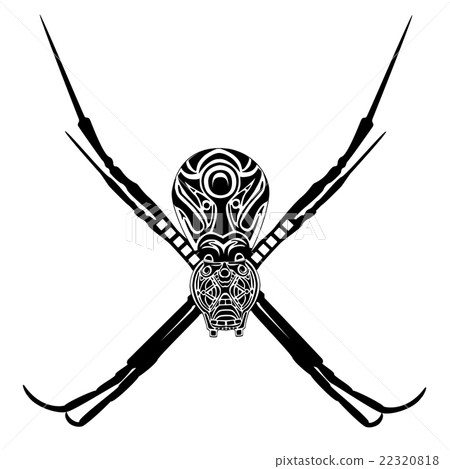 Ethnic black spider silhouette. Ethnic black spider silhouette. 22320818