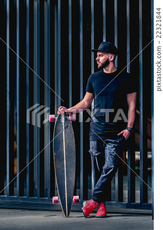 Full body portrait of bearded stylish man with Full body portrait of bearded stylish man with 22321844