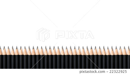 The same black bold pencils standing in row like a 22322925