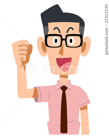 A businessman wearing glasses and wearing a short-sleeved shirt gets stuck 22323339