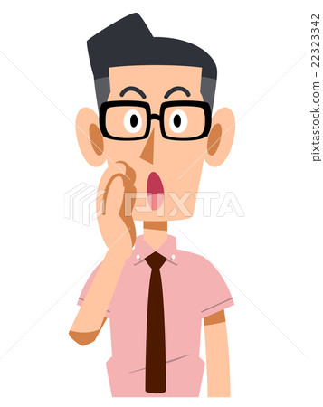 A businessman wearing glasses and wearing a short sleeve shirt calls for it 22323342