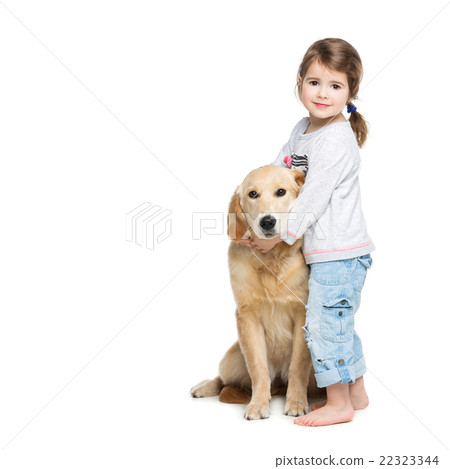 Little girl with dog 22323344