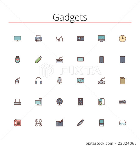 Gadgets Colored Line Icons 22324063