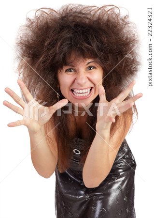 A frustrated and angry woman is screaming out loud A frustrated and angry woman is screaming out loud 22324321