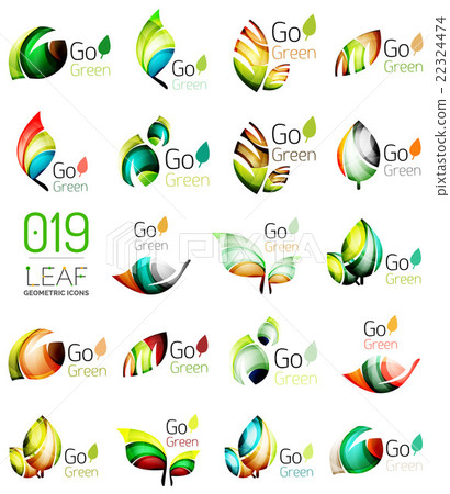 Set of colorful geometric leaves created with Set of colorful geometric leaves created with 22324474