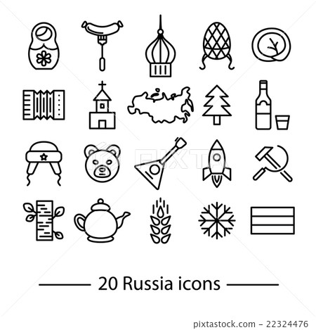 russia line icons 22324476
