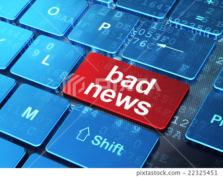 News concept: Bad News on computer keyboard News concept: Bad News on computer keyboard 22325451