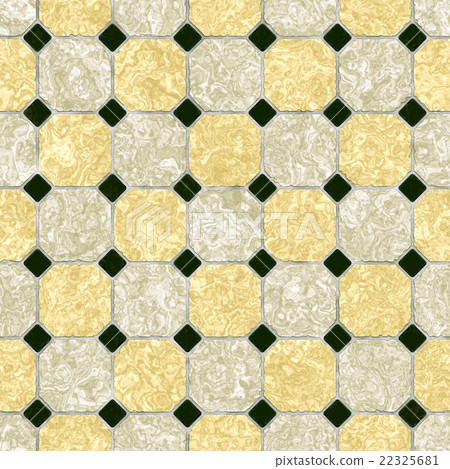 傳統古典陶瓷磚紋理背景（無縫接圖，高分辨率 3D CG 渲染∕著色插圖） 22325681