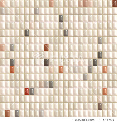 小方形馬賽克陶瓷磚紋理背景（無縫接圖，高分辨率 3D CG 渲染∕著色插圖） 22325705