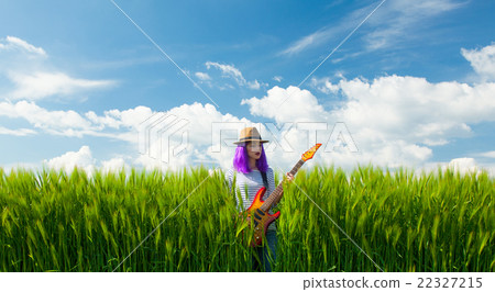 young woman with guitar young woman with guitar 22327215