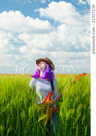 young woman with guitar young woman with guitar 22327216