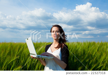 young woman with laptop young woman with laptop 22327318