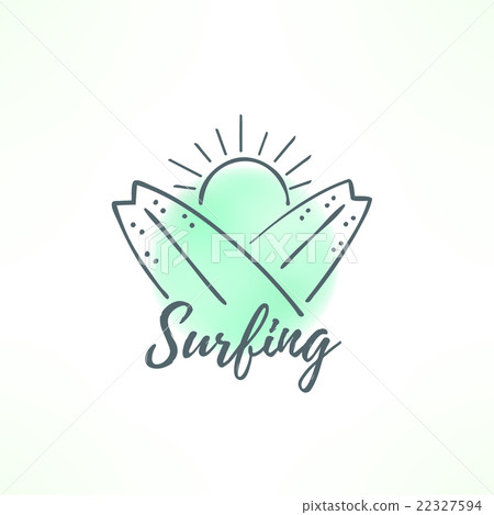 Surfing logo made in hand drawn design. Surf icon Surfing logo made in hand drawn design. Surf icon 22327594