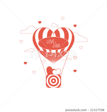 Love is in the air concept. Heart shaped balloon Love is in the air concept. Heart shaped balloon 22327596