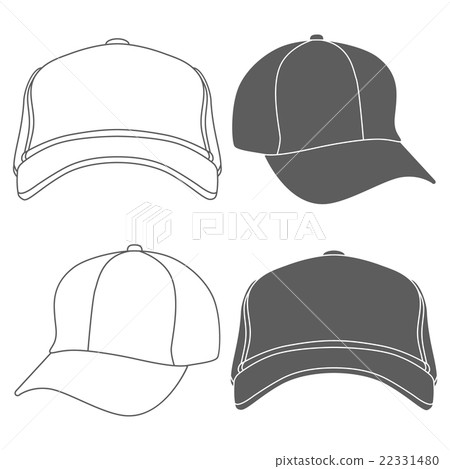 Baseball Cap Outline Silhouette Template isolated Baseball Cap Outline Silhouette Template isolated 22331480