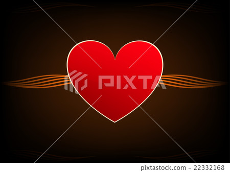 Vector Red Heart On Chocolate Background Vector Red Heart On Chocolate Background 22332168