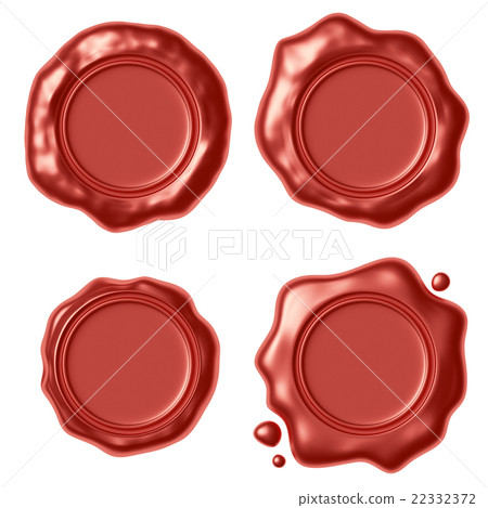 Red wax seals isolated set 22332372