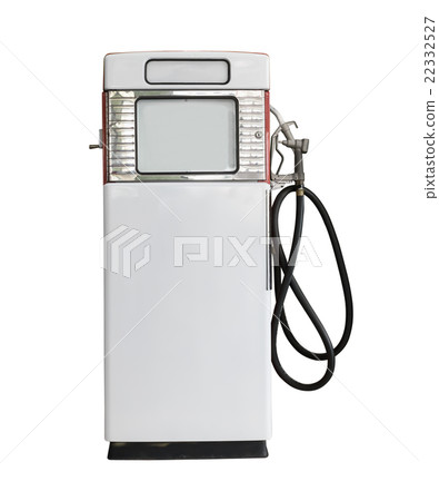 Vintage white fuel pump on white background 22332527