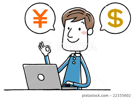 Illustration Material: Young Male Computer Money Dollars 22335602