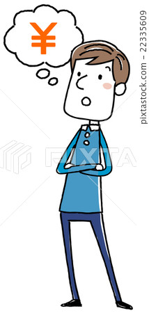 Illustration material: young man think money 22335609