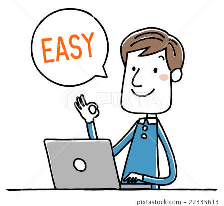 Illustration material: Young male PC operation easy Illustration material: Young male PC operation easy 22335613