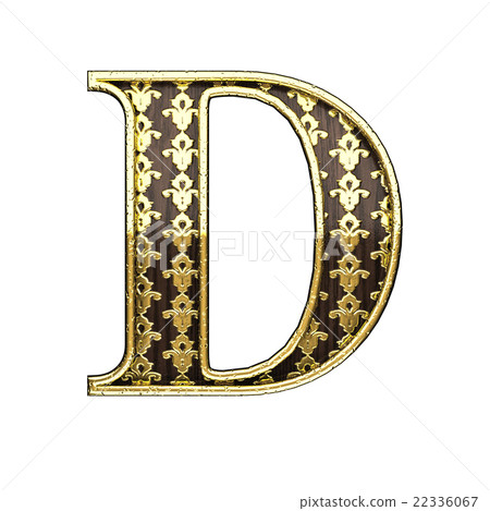 d golden letter 3d illustration - Stock Illustration [22336067] - PIXTA