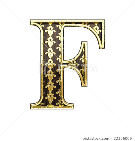 f golden letter 3d illustration f golden letter 3d illustration 22336069