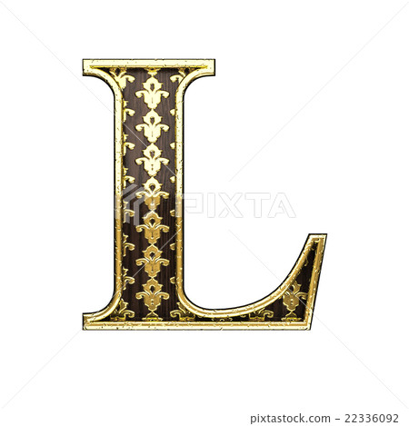 l golden letter 3d illustration - Stock Illustration [22336092] - PIXTA