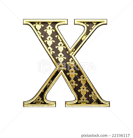 x golden letter 3d illustration - Stock Illustration [22336117] - PIXTA