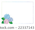 A hydrangea frame of three colors 22337143