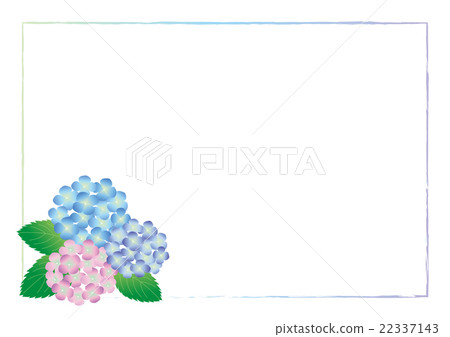 A hydrangea frame of three colors 22337143