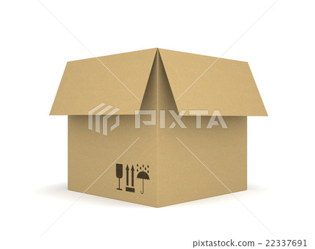 Cardboard box isolated on white background 2 22337691