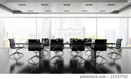 Interiopr of boardrooml with black armchairs  22337702
