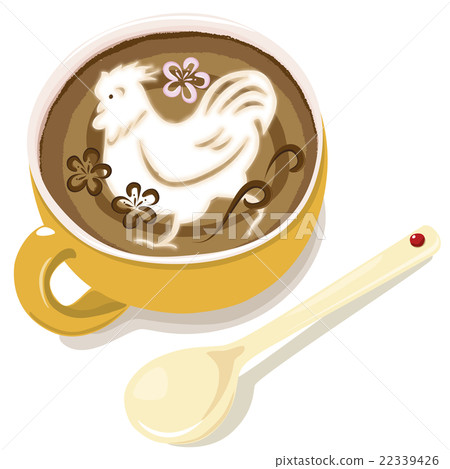 在拿鐵藝術的巧克力李子 22339426